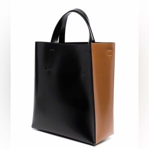 Marni museo tote leather reversible brown black laptop work bag